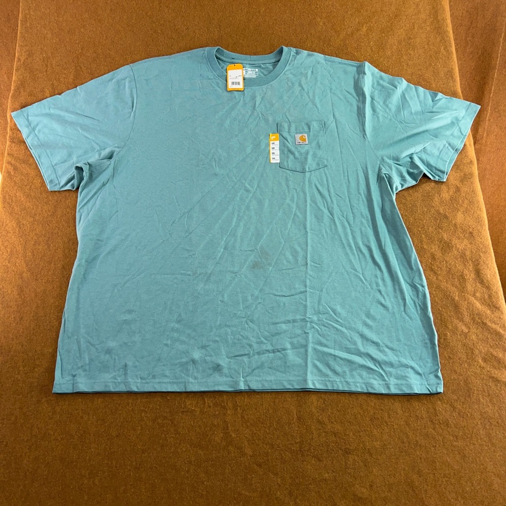 Carhartt Mens 5XL Teal Blue Loose Fit Short Sleeve K87 Pocket T-Shirt NWT *Flaw